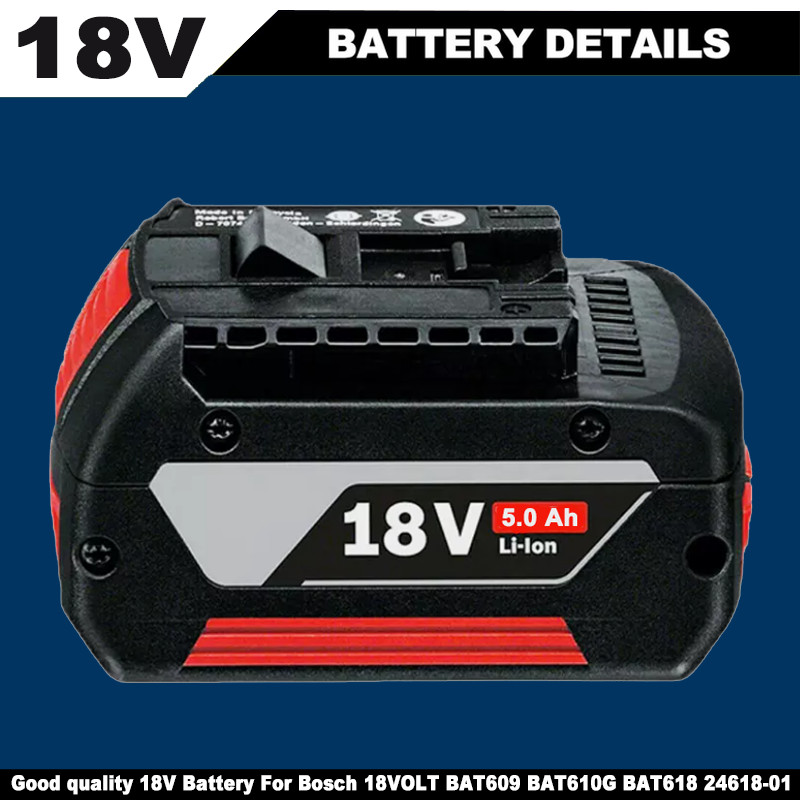 5.0AH 18V for Bosch BAT618 BAT609 Li-ion Battery BAT620 BAT610G BAT619G 24618-01
