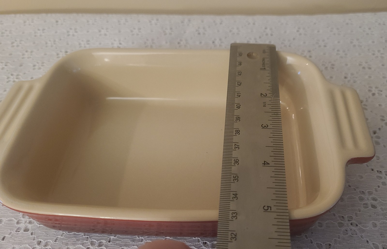 Le Creuset Rectangular Baking Dish Casserole Red Stamped 07-28