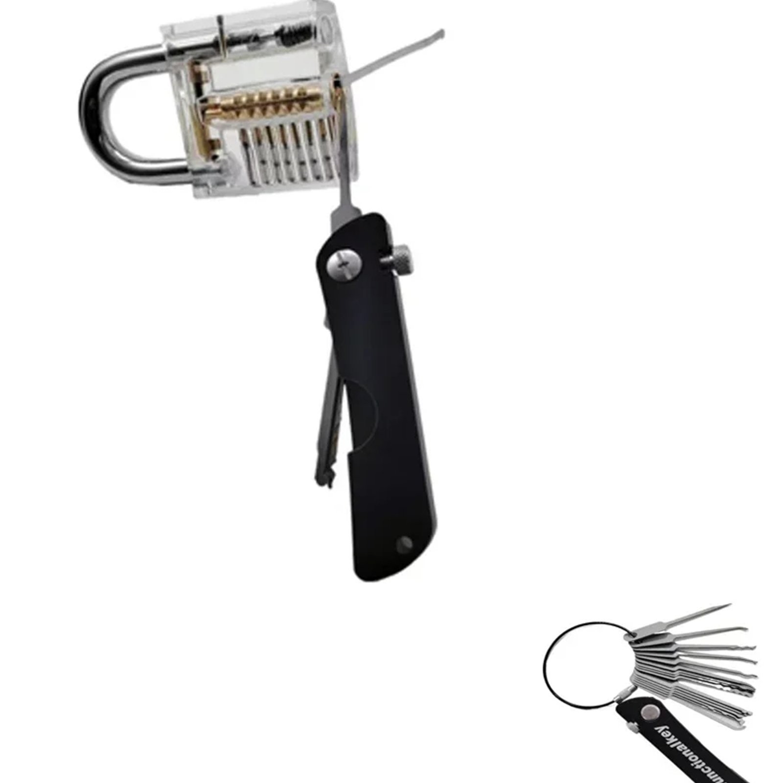 Multifunctional Stainless Steel 21in1Set Key Kit Transparent PadLock Optional