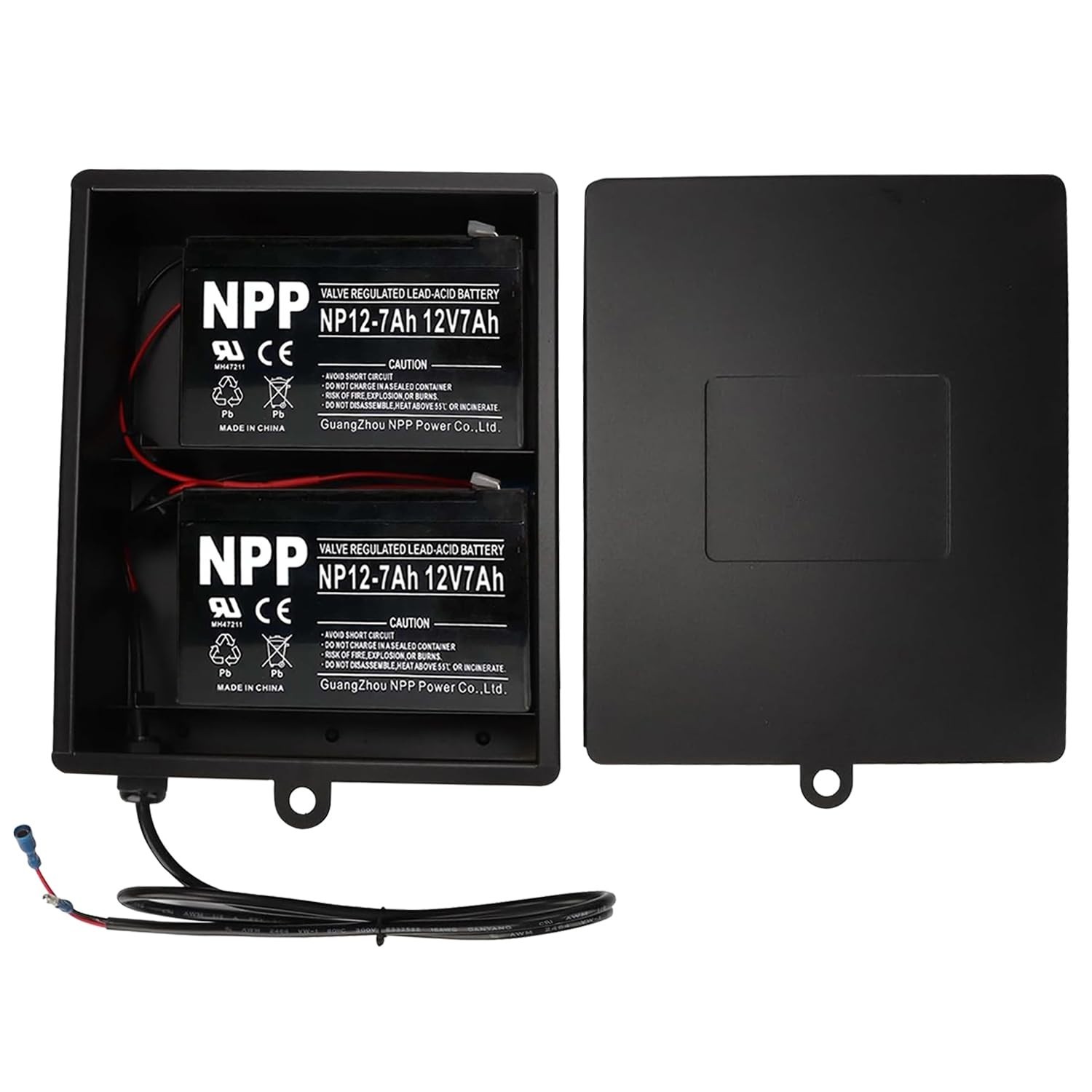 2025 New Upgraded Steel Battery Box with 2 Batteries Kit(12V 7AH lead-acid)