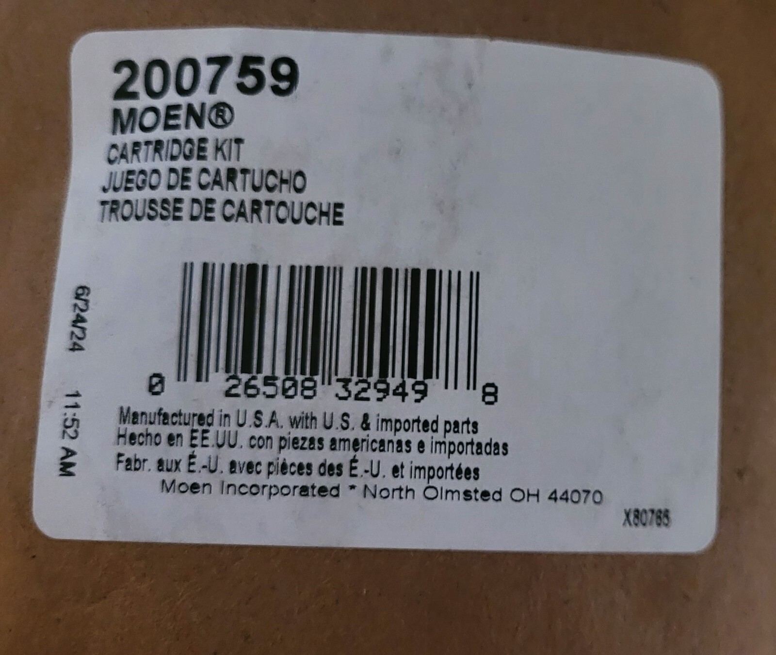 MOEN 200759 Cartridge Kit