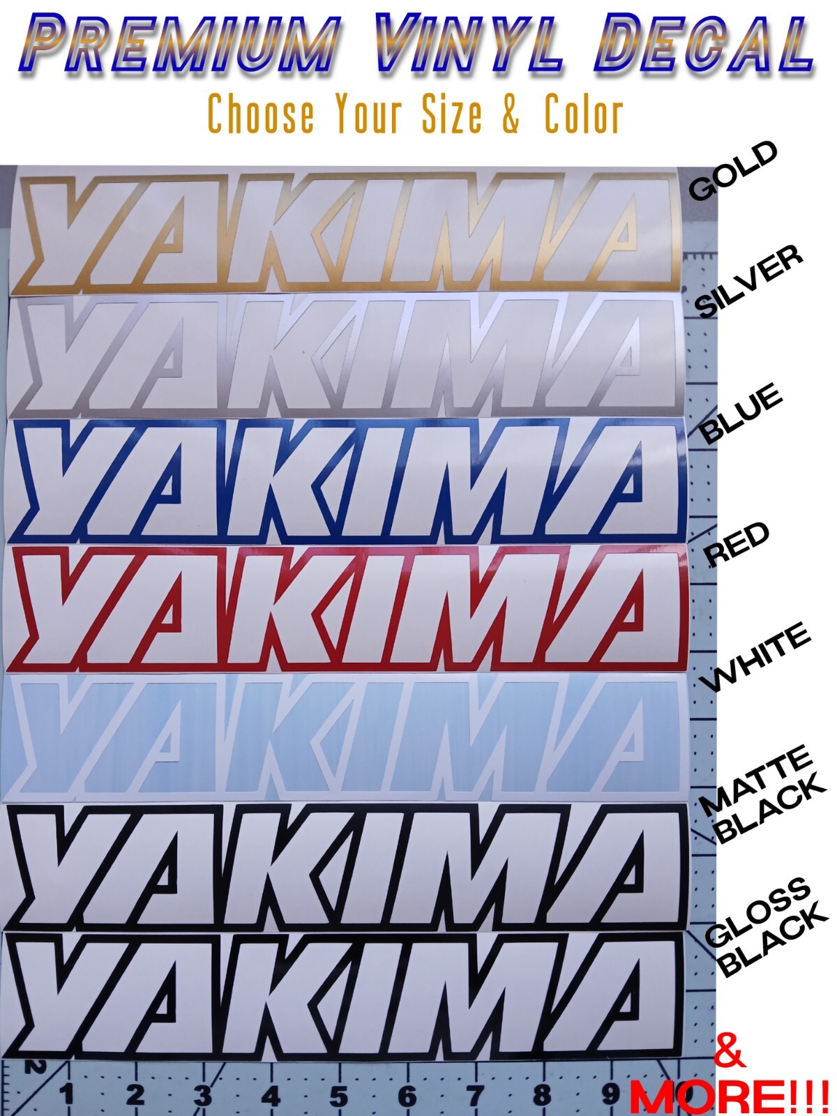 Yakima Decal Sticker 12″ 15″ 19″ 23″ Roof Rack Load Bar Bike Fairing Tower