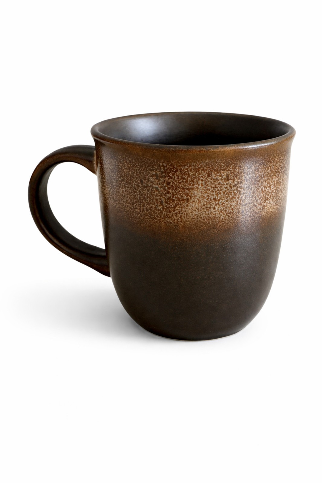 Bunzlauer ceramic coffee mug with handle 0.35 liter decor Zaciek Brown Cup