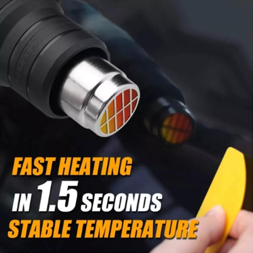 2500W Electric Heat Gun with LCD Display, Dual Temperature Control+4 Nozzles