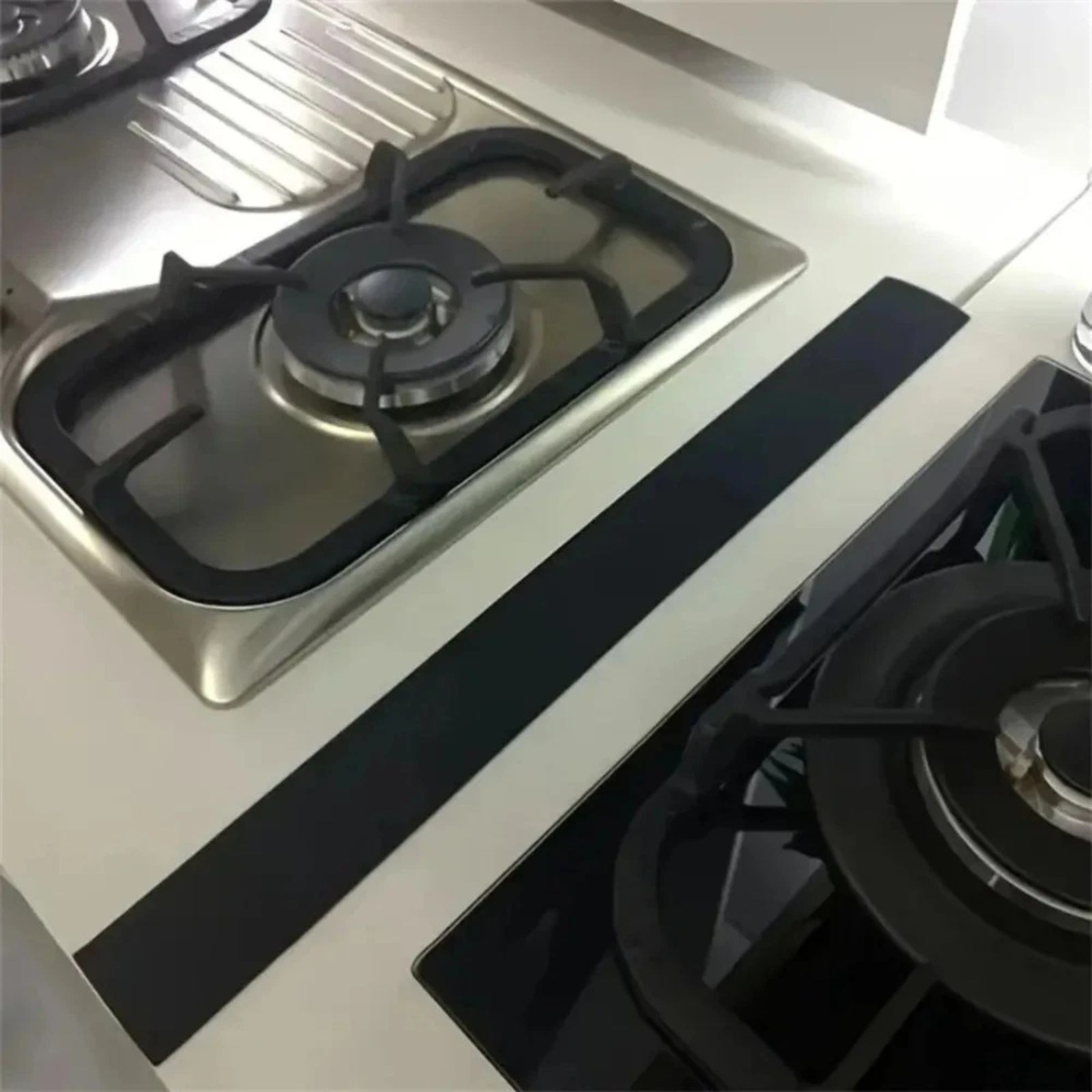 2Pcs Kitchen Silicone Stove Counter Gap Cover Oven Guard Spill Seal Slit Filler
