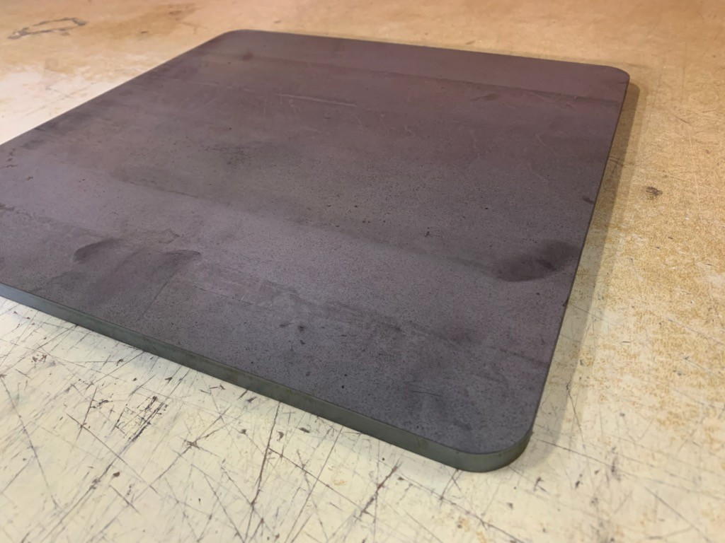 1/4″ Steel Pizza Baking Plate, 1/4″ x 16″ x 16″, Rounded Corners .25″, A36 Steel