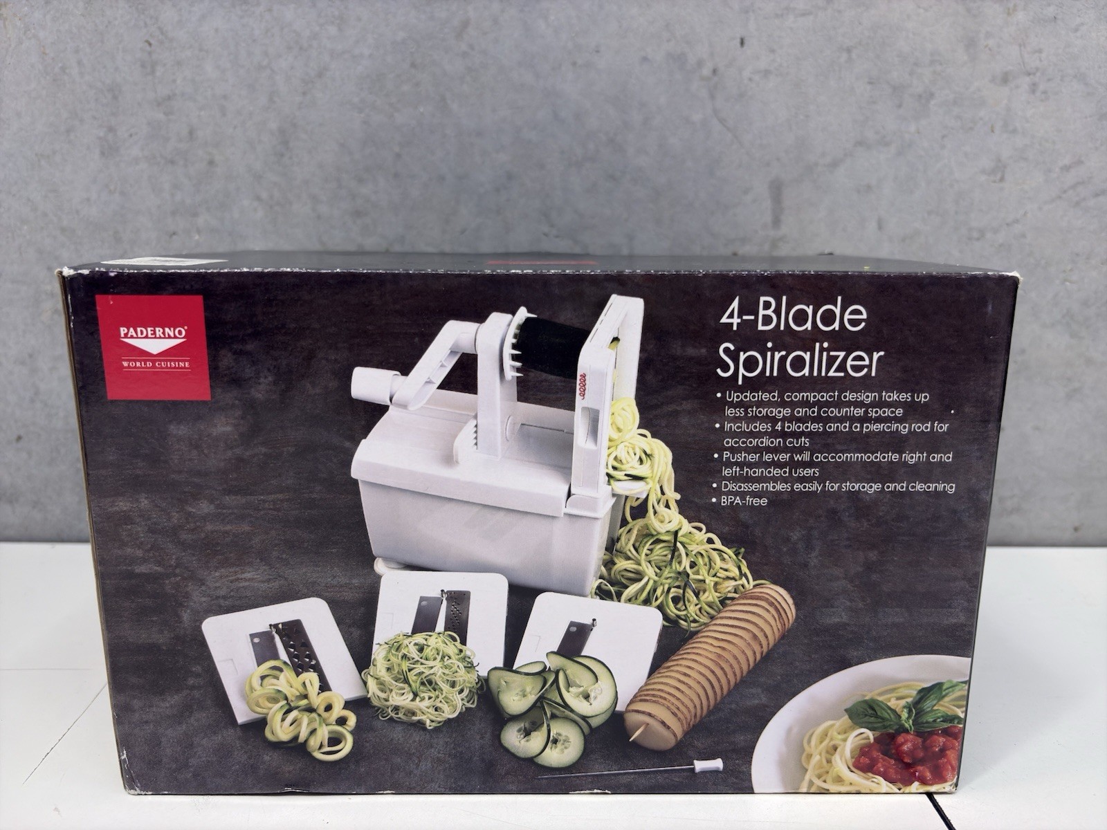 Vegetable Slicer / Spiralizer New in box Paderno World Cuisine 4-Blade Folding
