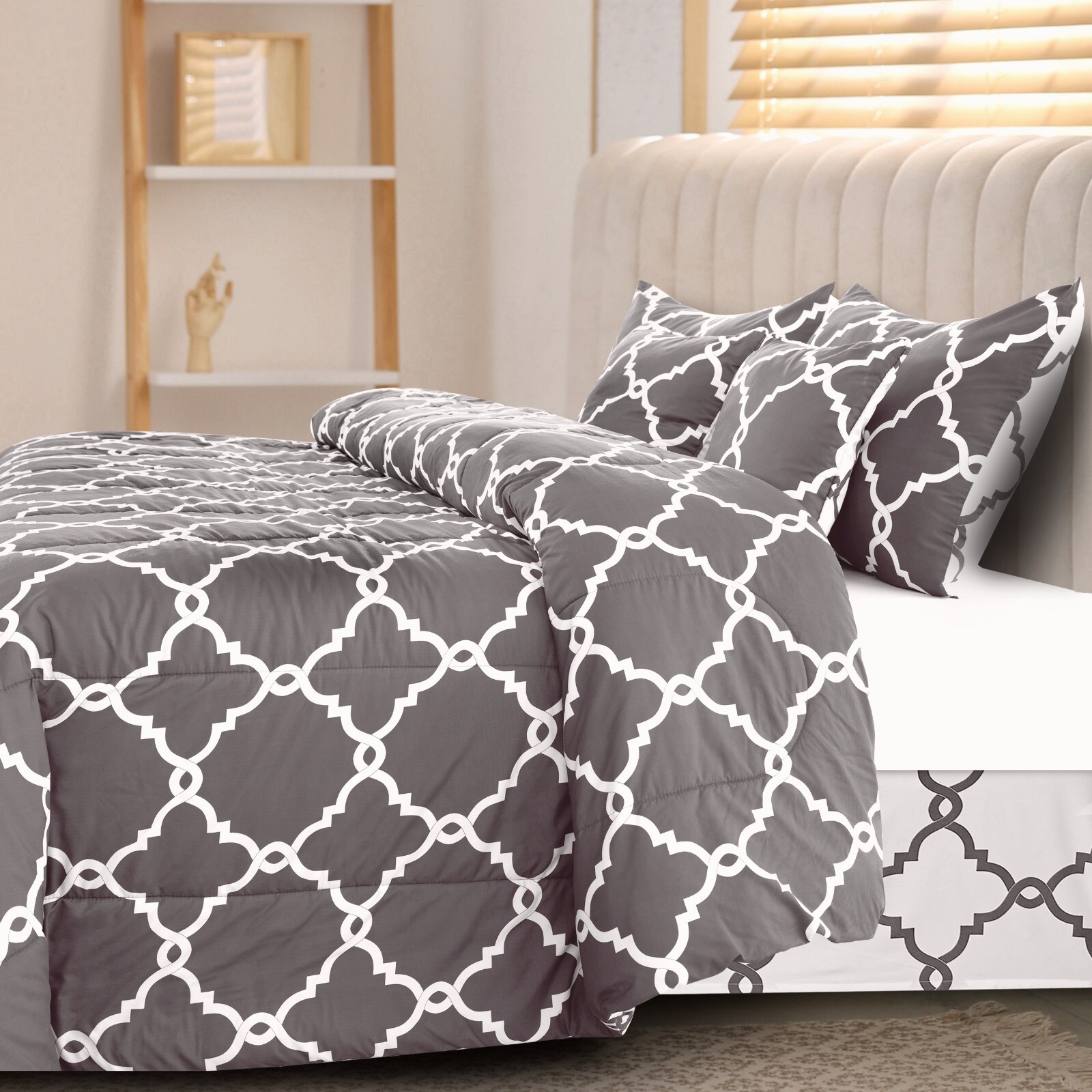 5 Piece Comforter Set Bed in a Bag All Season Reversible Bedding Comforter Set
