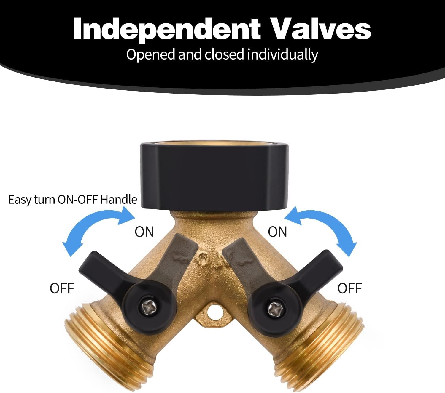 1 Pack Hose Splitter, 2 Way Heavy Duty Brass Garden Hose Splitter, for 3/…