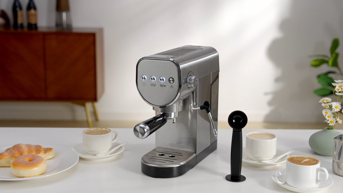 20 Bar Espresso Machine w/ Milk Frother & Cold Brew, 1250W Compact Latte Maker