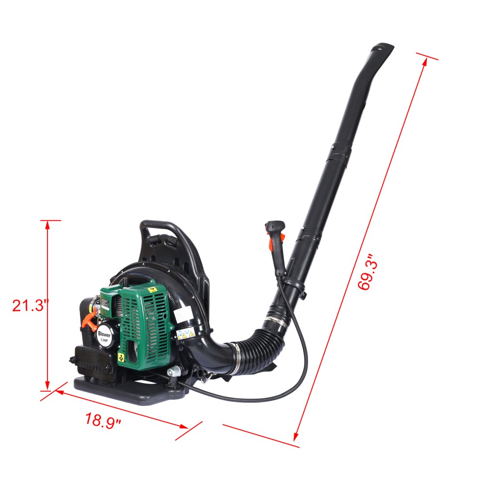 2 Stroke Backpack Leaf Blower, Gas 63.3cc 3.6HP 750 CFM Free Shipping