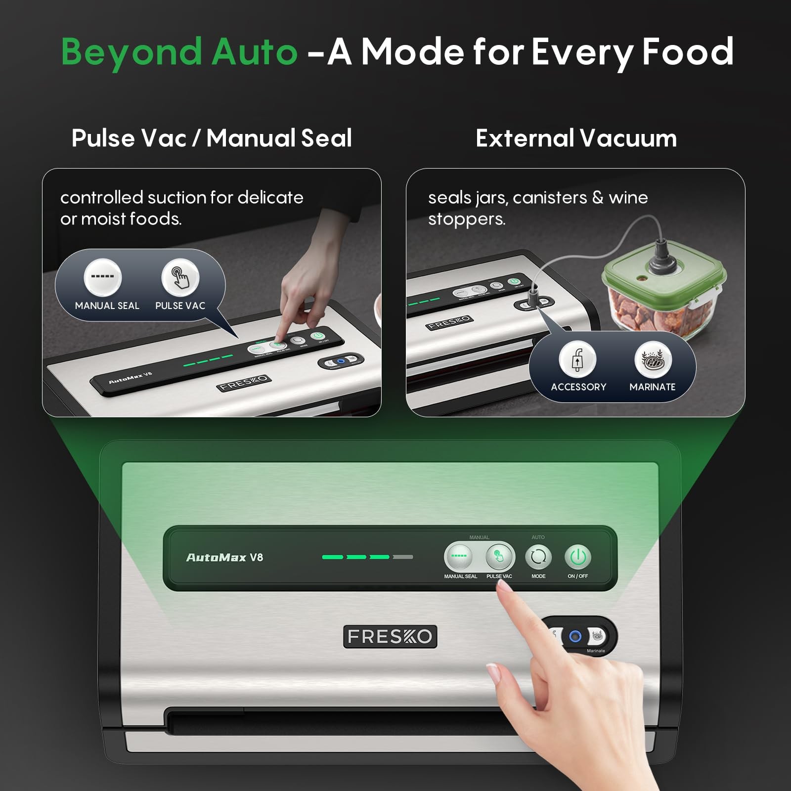 Automatic Vacuum Sealer for Food, Hands-Free Operation Food Sealer, Continuou…