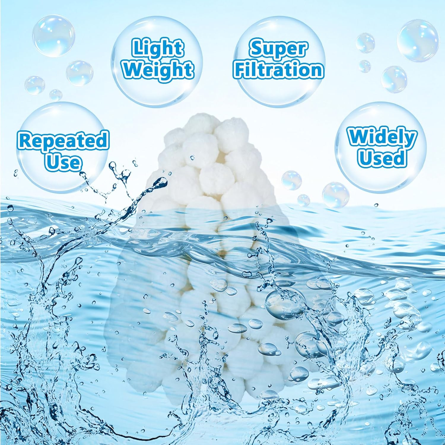 Pool Filter Balls (3.5 Lbs) – Replaces 100 Lbs of Filter Sand, Reusable & Eco-Fr
