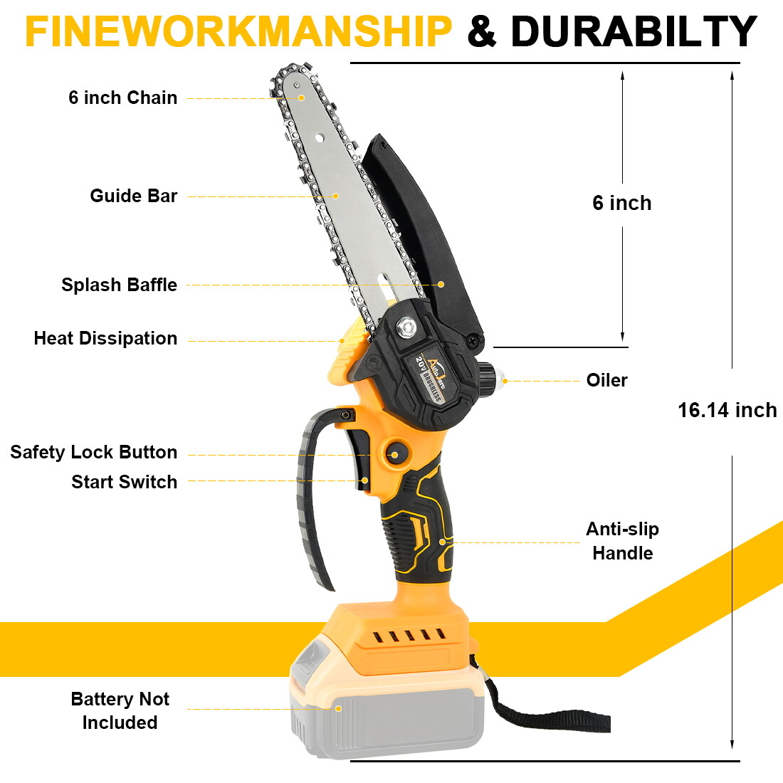 24V Cordless Reciprocating Saw Brushed with 8 Saw Blade & 2 Battery & Charger