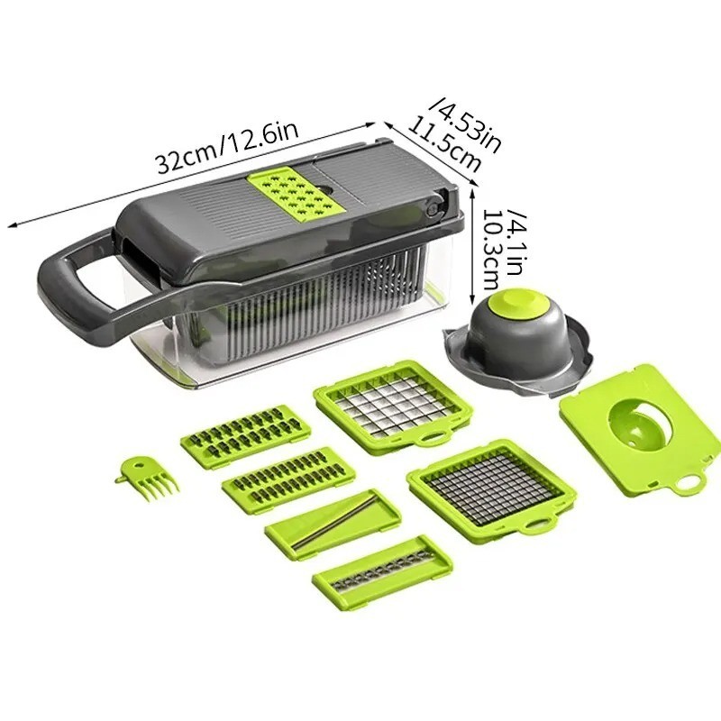12-In-1 Vegetable Fruit Chopper Cutter Food Onion Veggie Dicer Slicer Kitchen