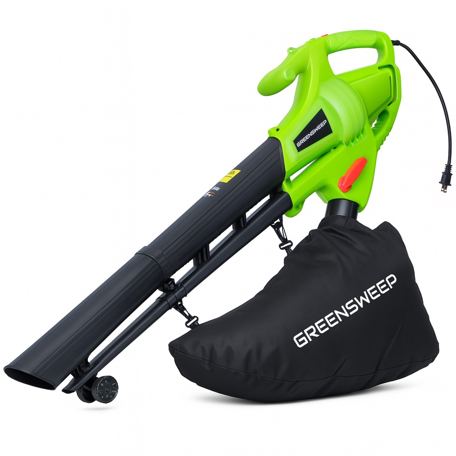 GreenSweep 3-in-1 Leaf Blower Vacuum Mulcher 15A – Electric Yard Cleaner