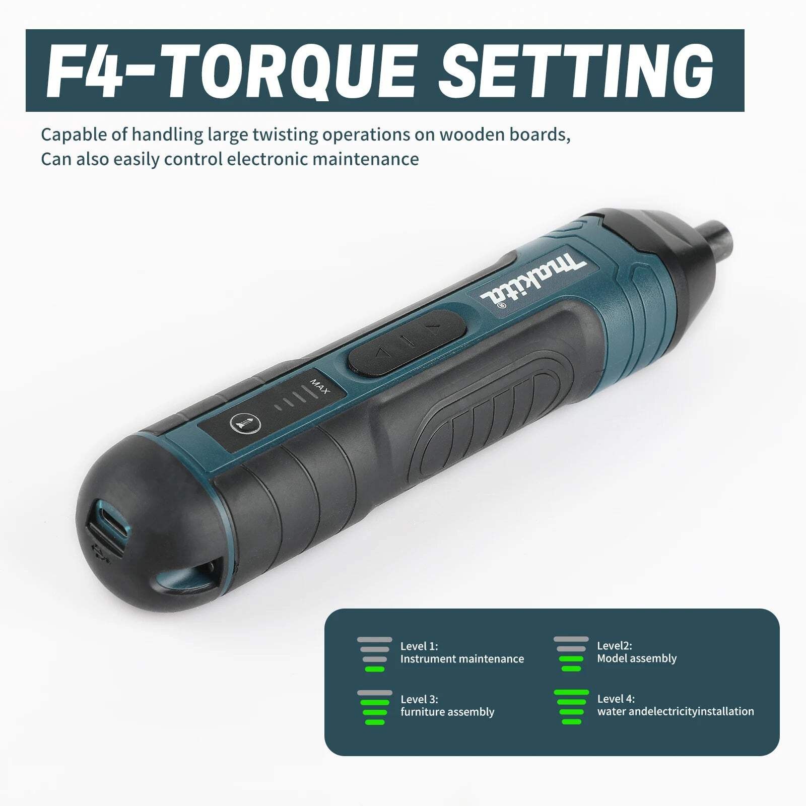 Makita Cordless Electric Screwdriver | 3.6V 5N.m Torque | 1/4″ Chuck | 1300mAh L