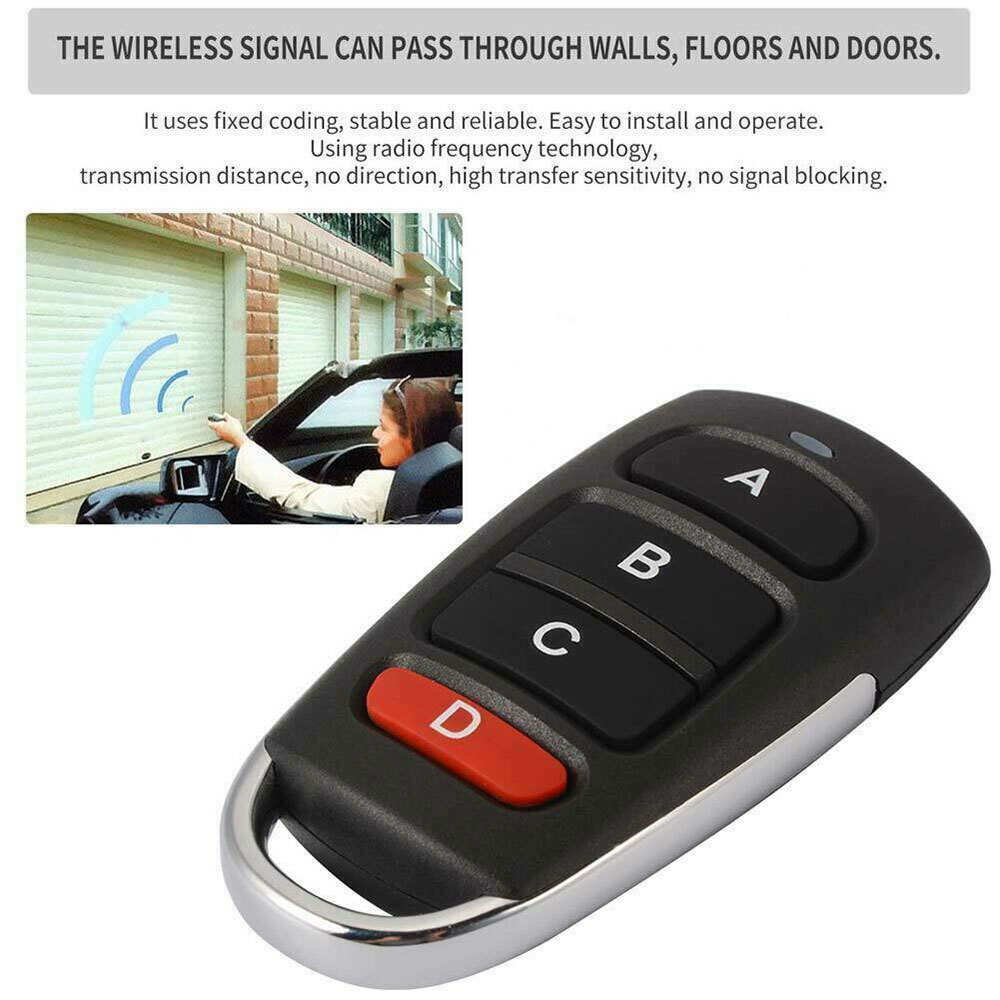 4PC Universal 433mhz Electric Garage Door Cloning Remote Control Key Fob Opener-