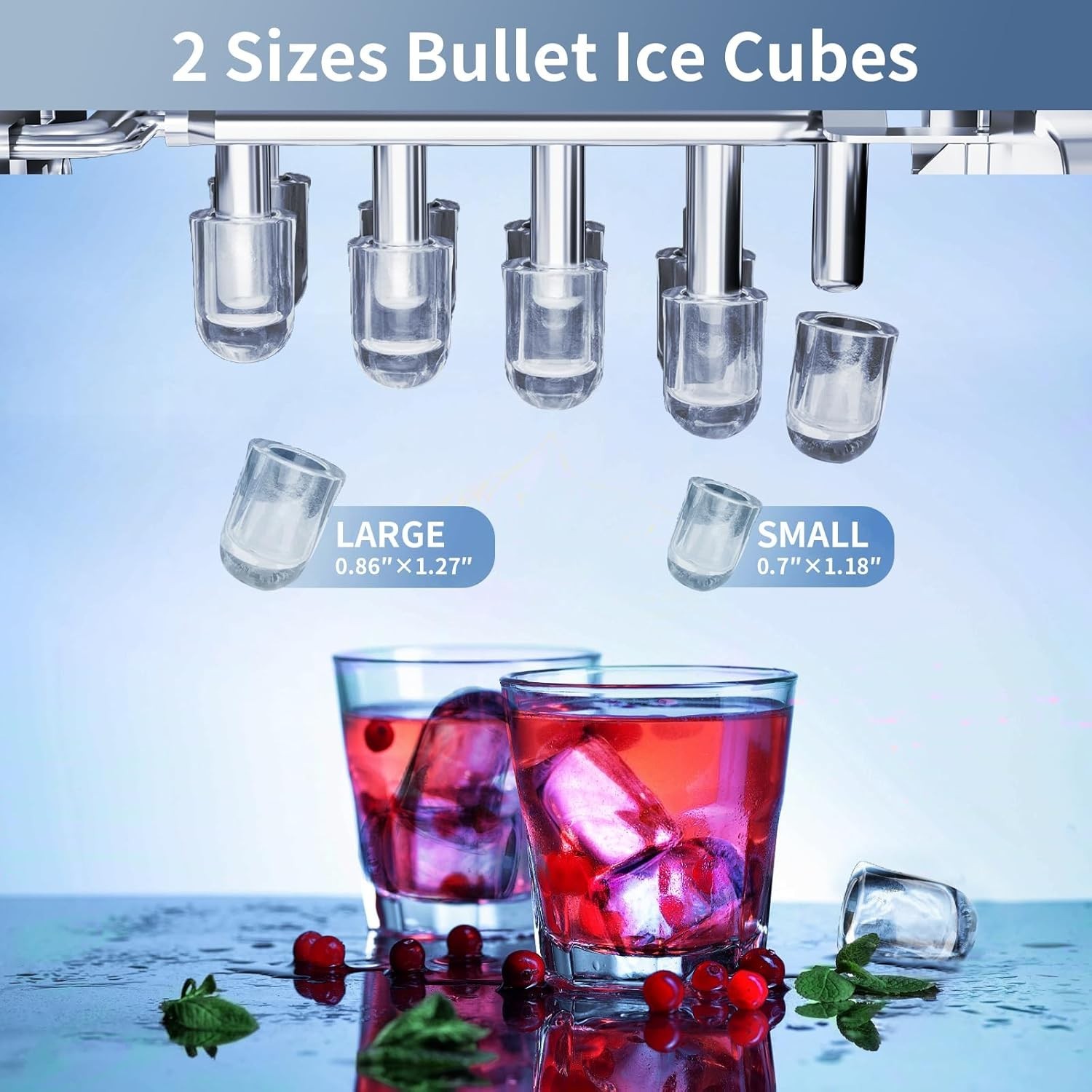 Ice Maker Countertop with Auto-Cleaning, 26Lbs/24Hrs, 9 Cubes in 6 Mins