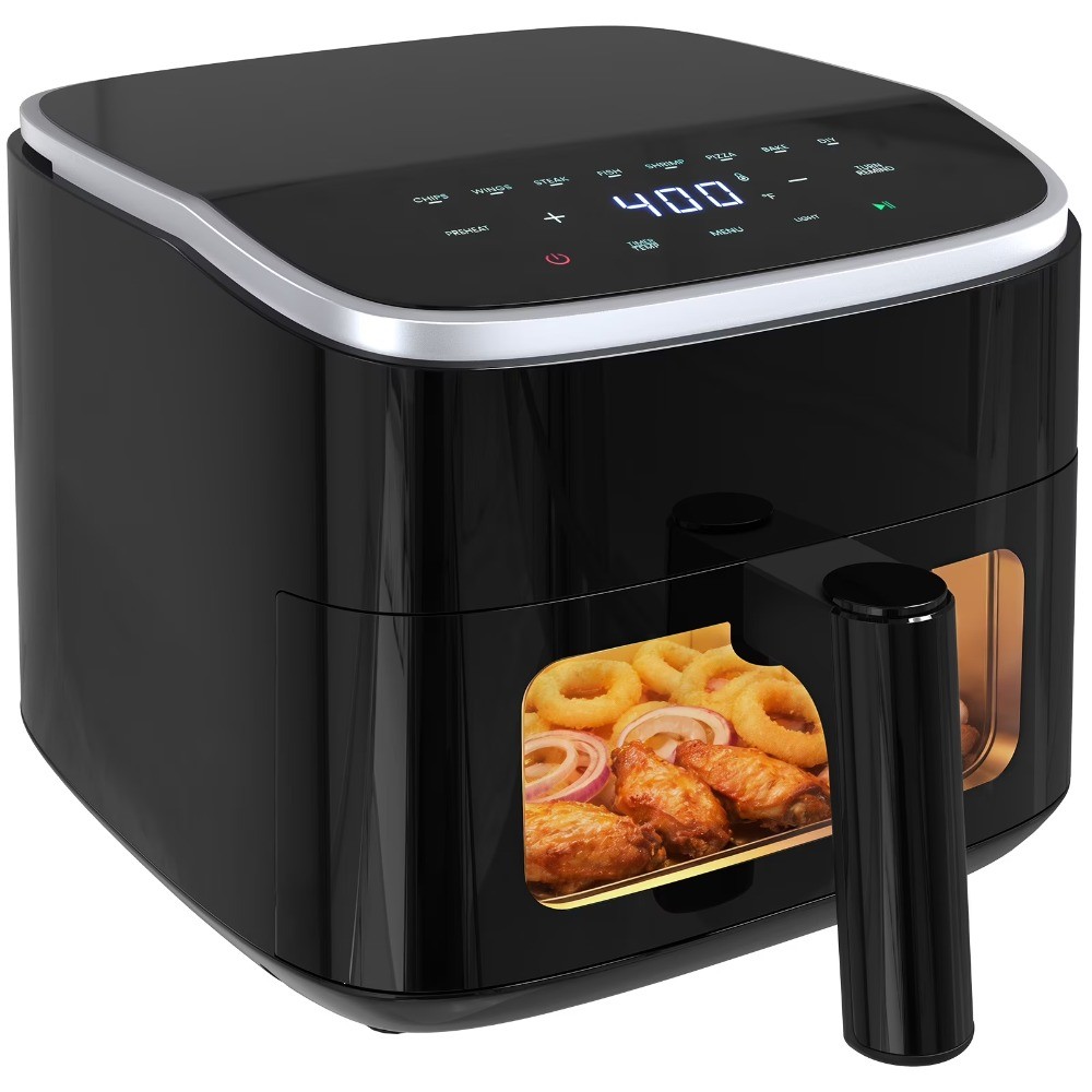 4 Qt Compact Air Fryer, 4-in-1 Cooking Functions, Dishwasher-Safe Parts, Black