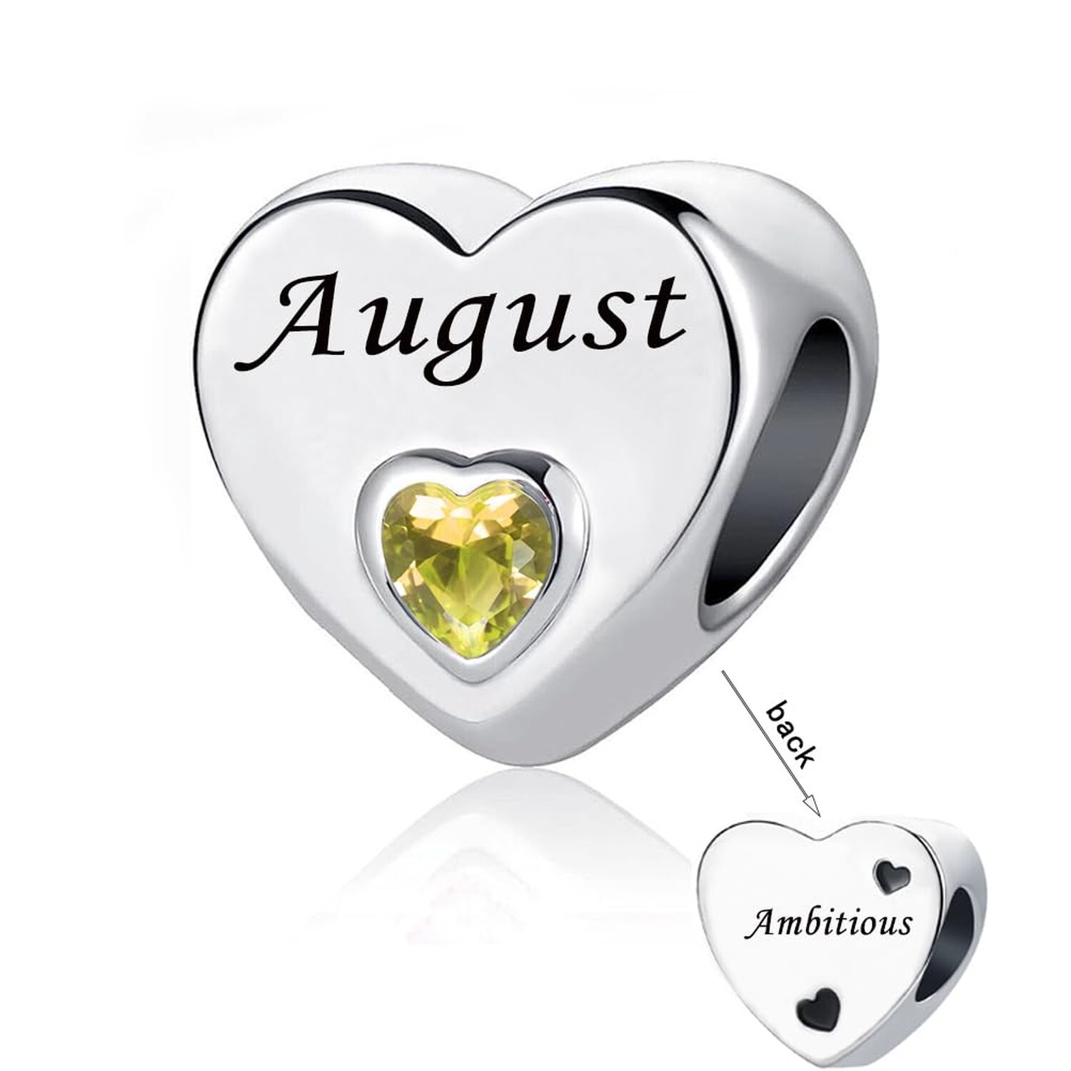 January-December 12 Months Colors Birthstone Crystal Happy Birthday Heart Cha…