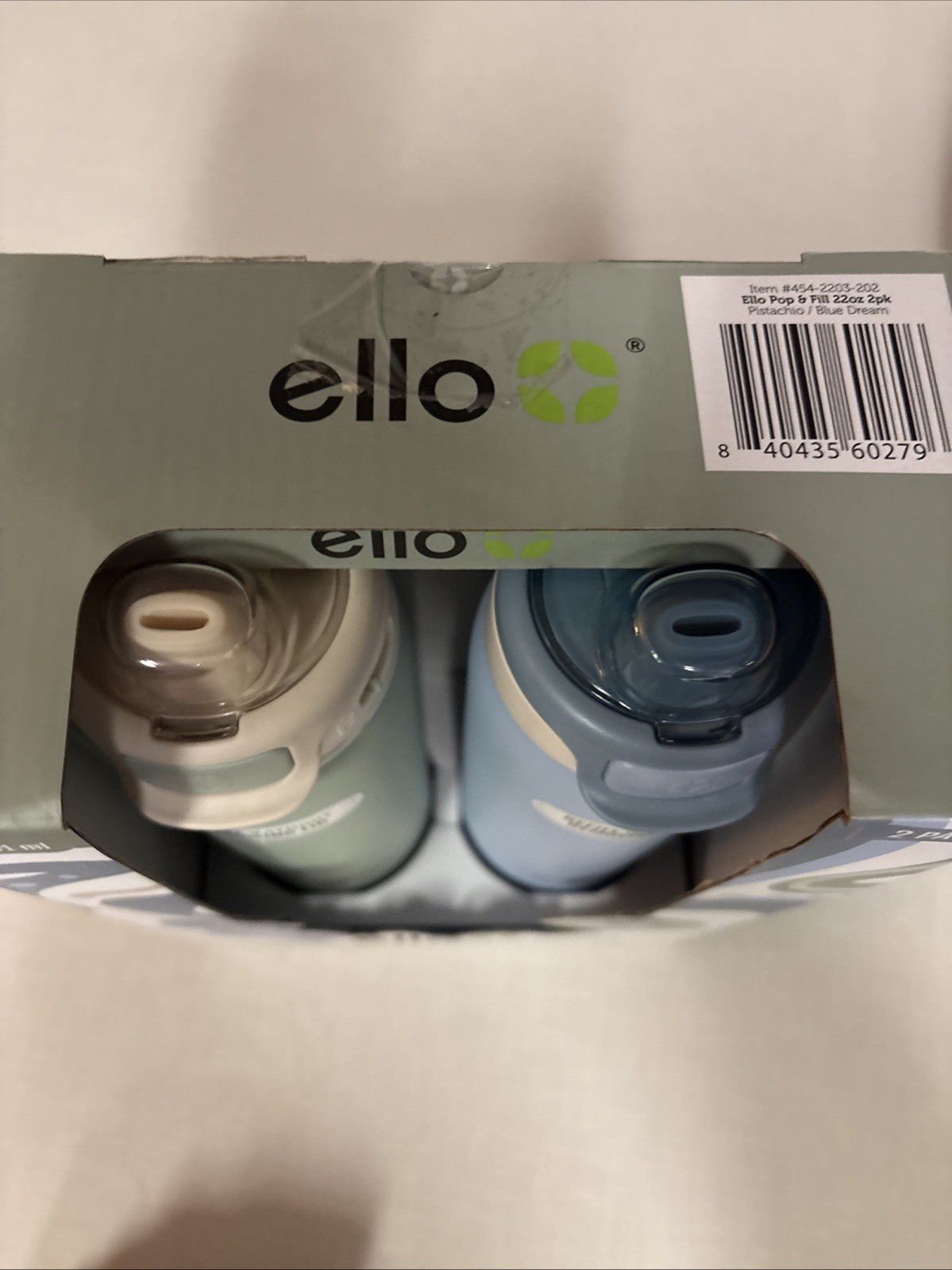 Ello Flip To Fill 22oz 2-Pack Stainless Steel Water Bottle Lock Lid 24hrs Cold