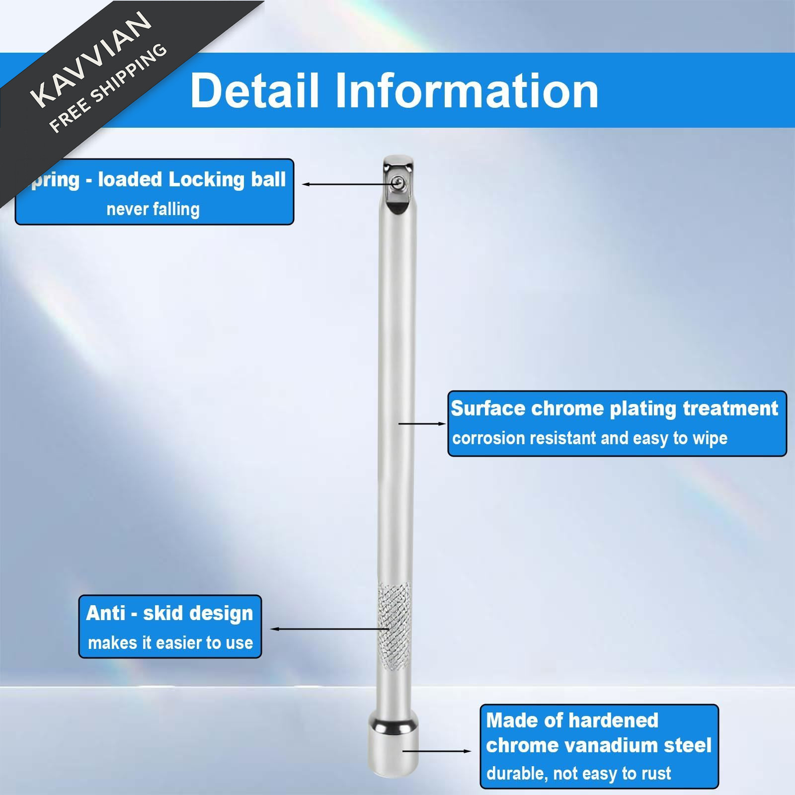 1/4 Inch Drive Socket Extension Bar Set, 4 Piece wrench extender