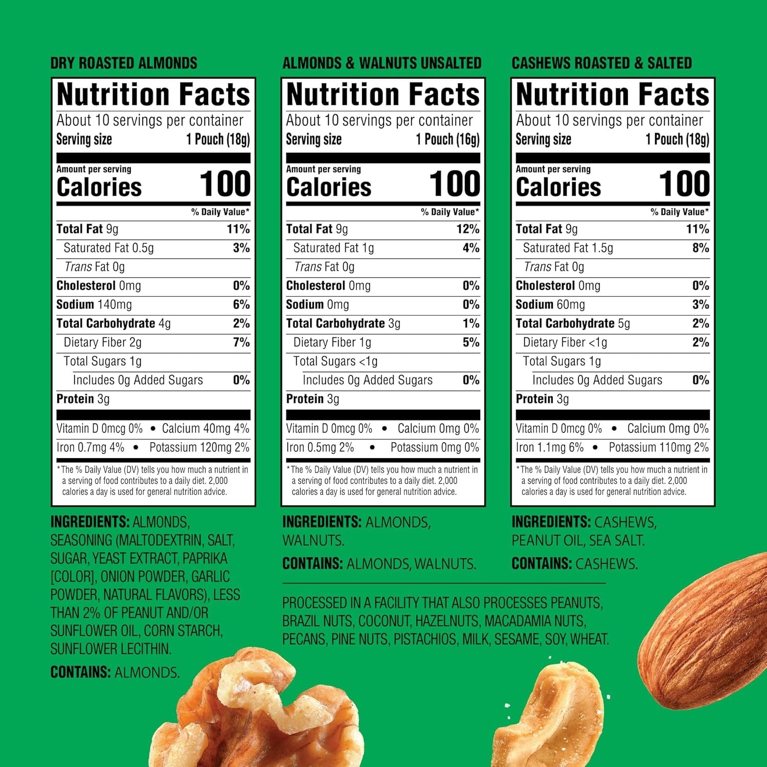 Emerald Nuts Mixed Nuts Variety Pack 18ct (1-Pack) , 100-Calorie Individual Pack