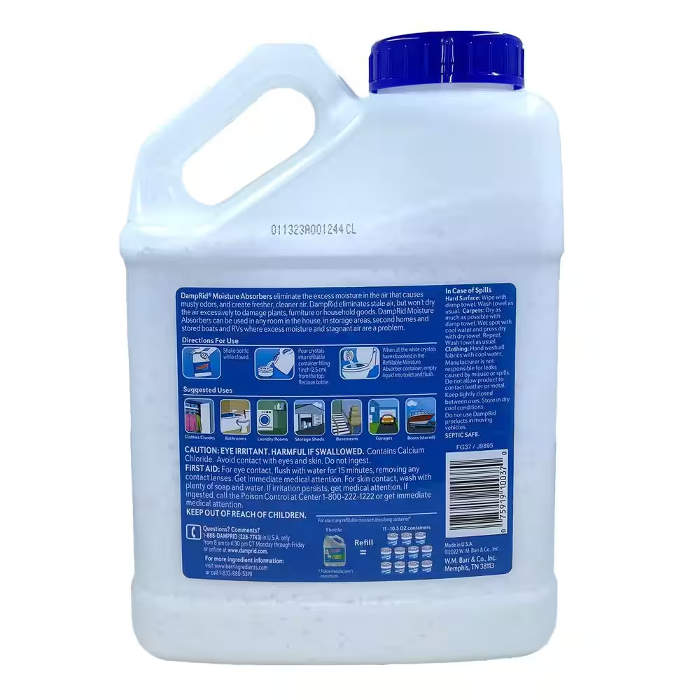 NEW Super Refill DampRid 7.5 lbs. Moisture Absorber Fragrance Free Remove Odors