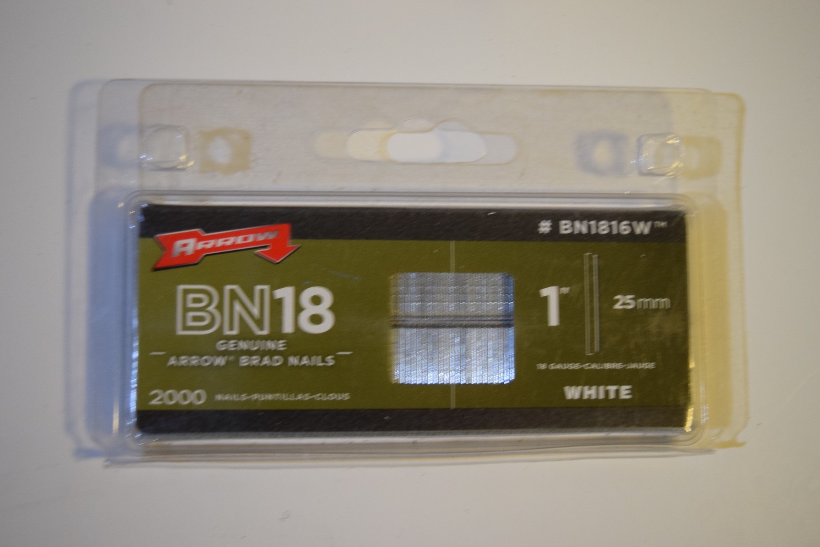 Arrow Brad Nails – BN1816W 1” inch 18 gauge 25mm – 2000 pk – NEW arrow fastener