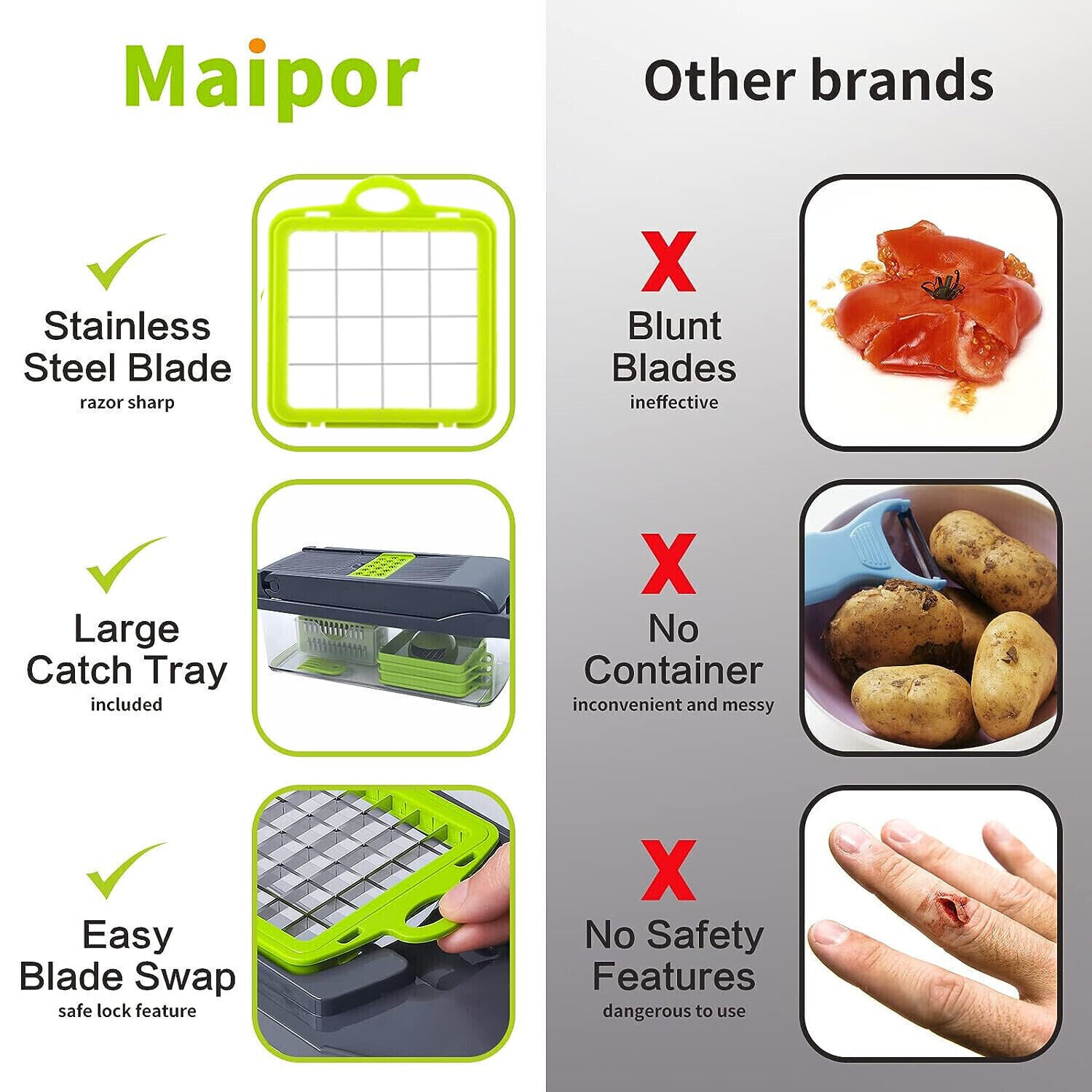 16-In-1 Vegetable Fruit Kitchen Chopper Cutter Food Onion Veggie Dicer Slicer US