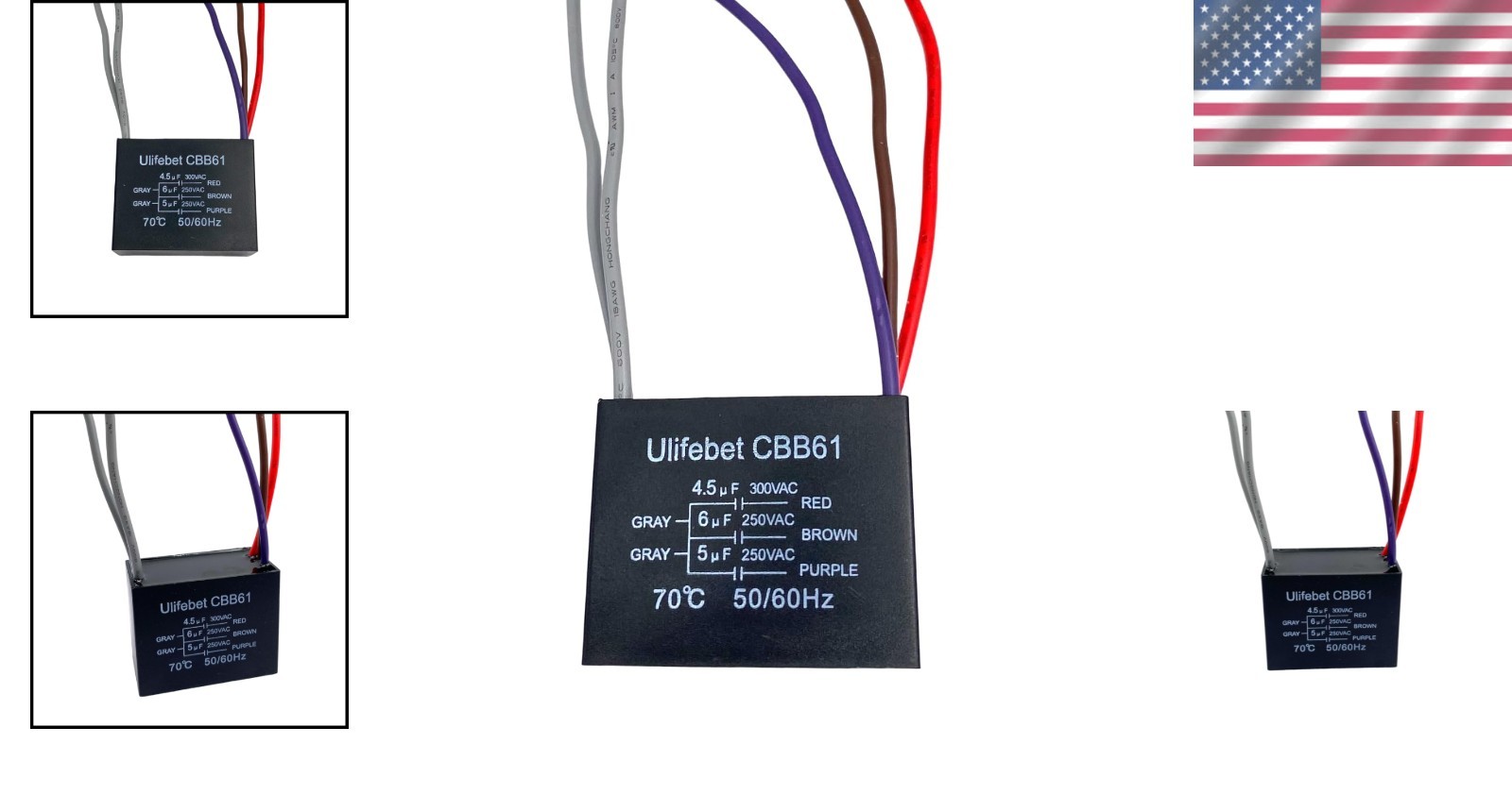 4.5uF + 6uF + 5uF Ceiling Fan Capacitor 5 Wire, 250 Volts AC – High Performance