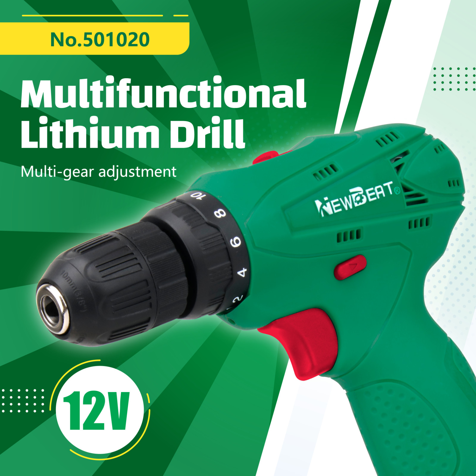 Portable 12V Cordless Drill Driver Electric Screwdriver Handheld Tool Set