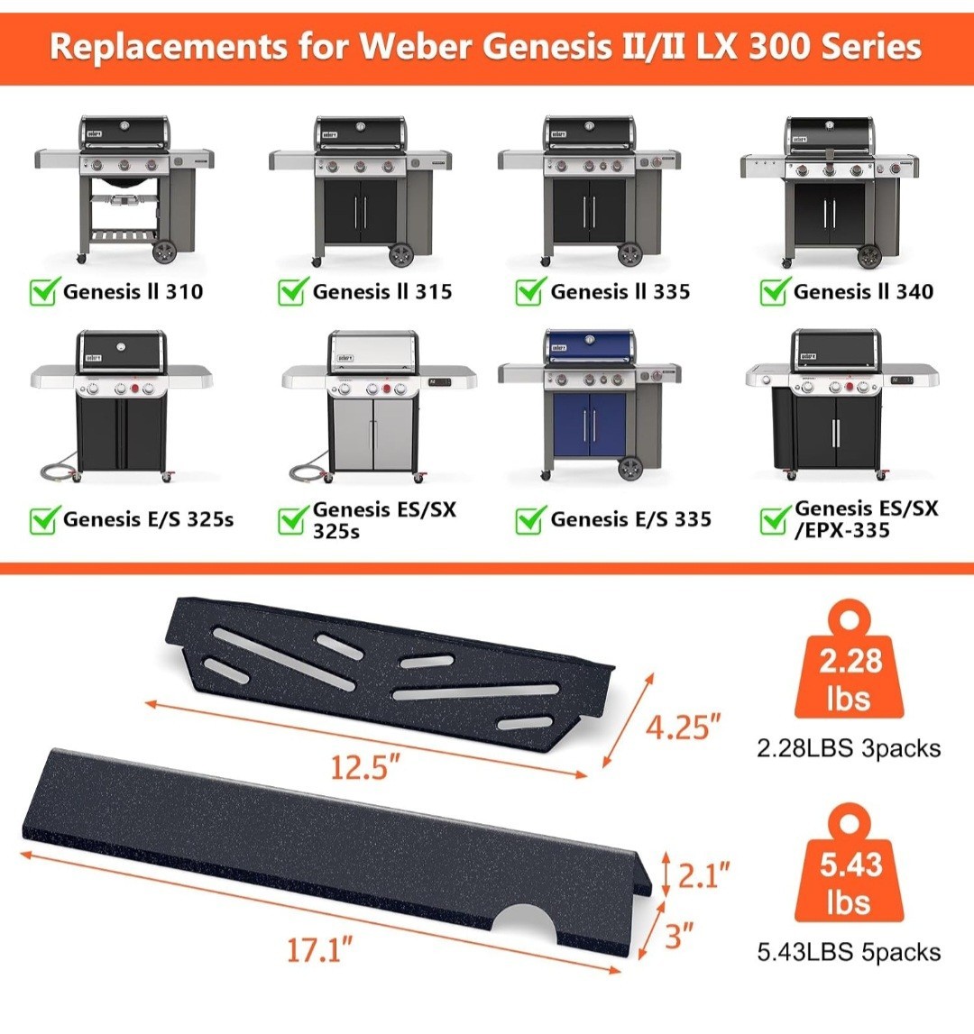 OuliMetal Genesis I Flavorizer Bars & Heat Deflector Genesis 2 Grill Parts…