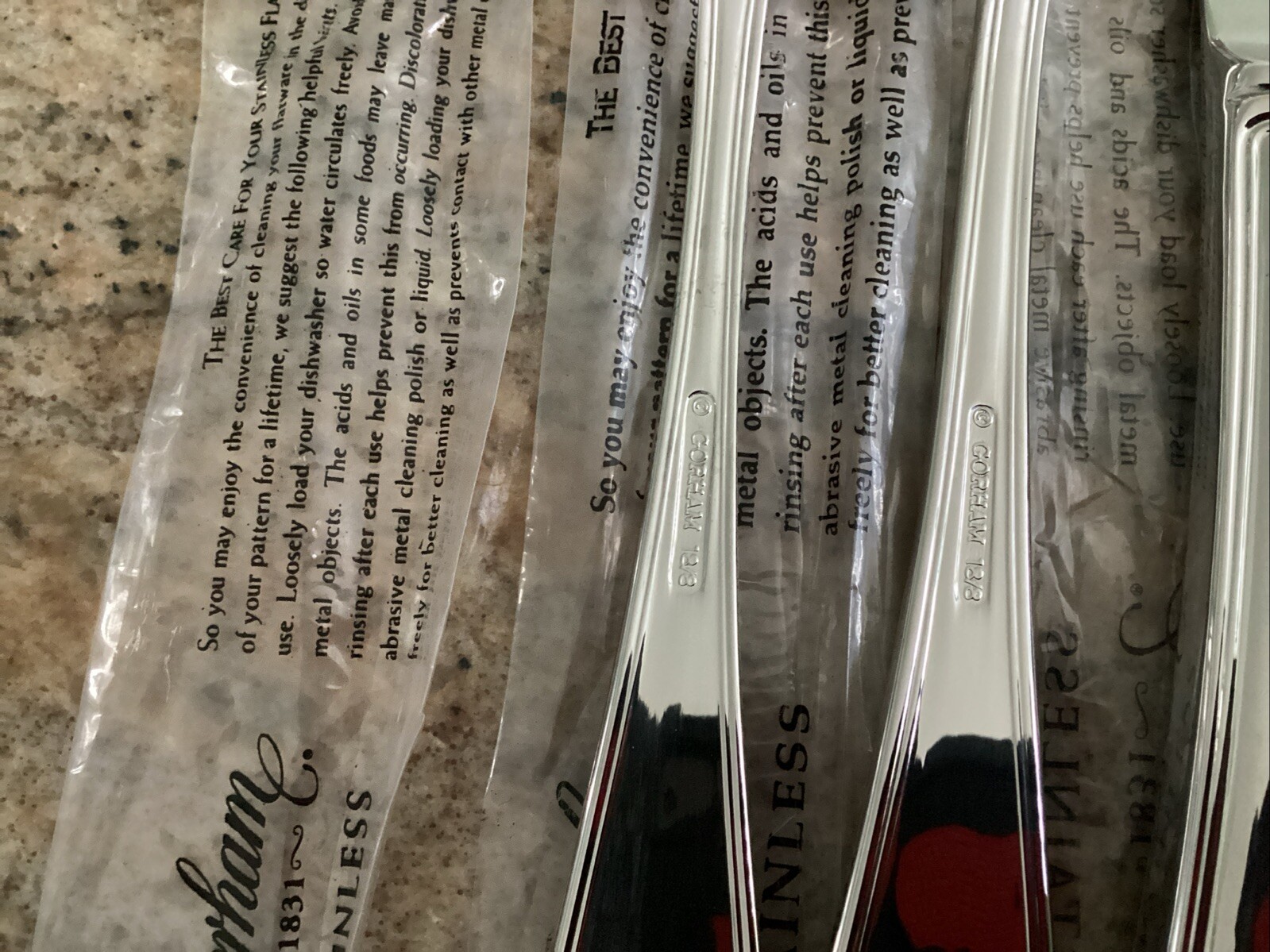 Gorham SHELL Stainless 5 Piece Place Setting (s) Unused 18/8 Flatware Vietnam