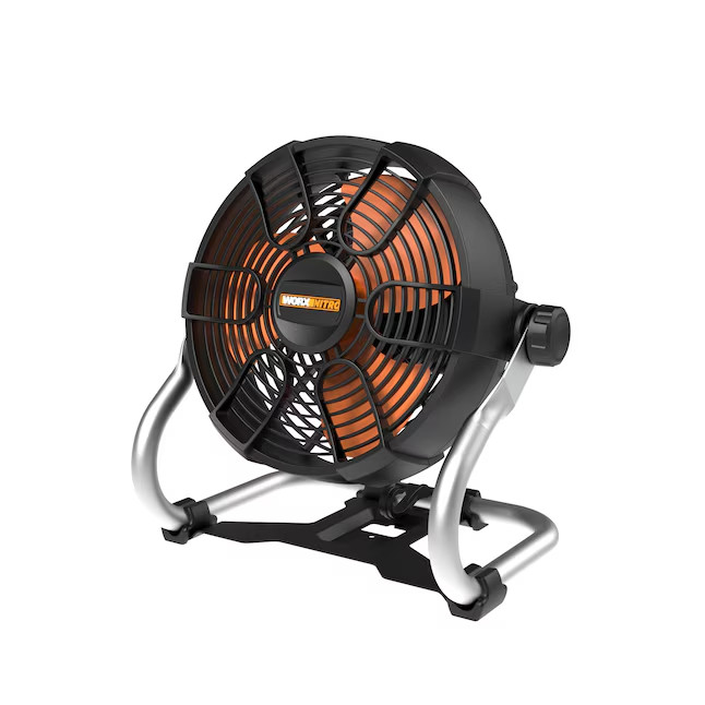 WORX 9-in High Velocity Indoor/Outdoor Personal Fan, Battery Powered, in Black