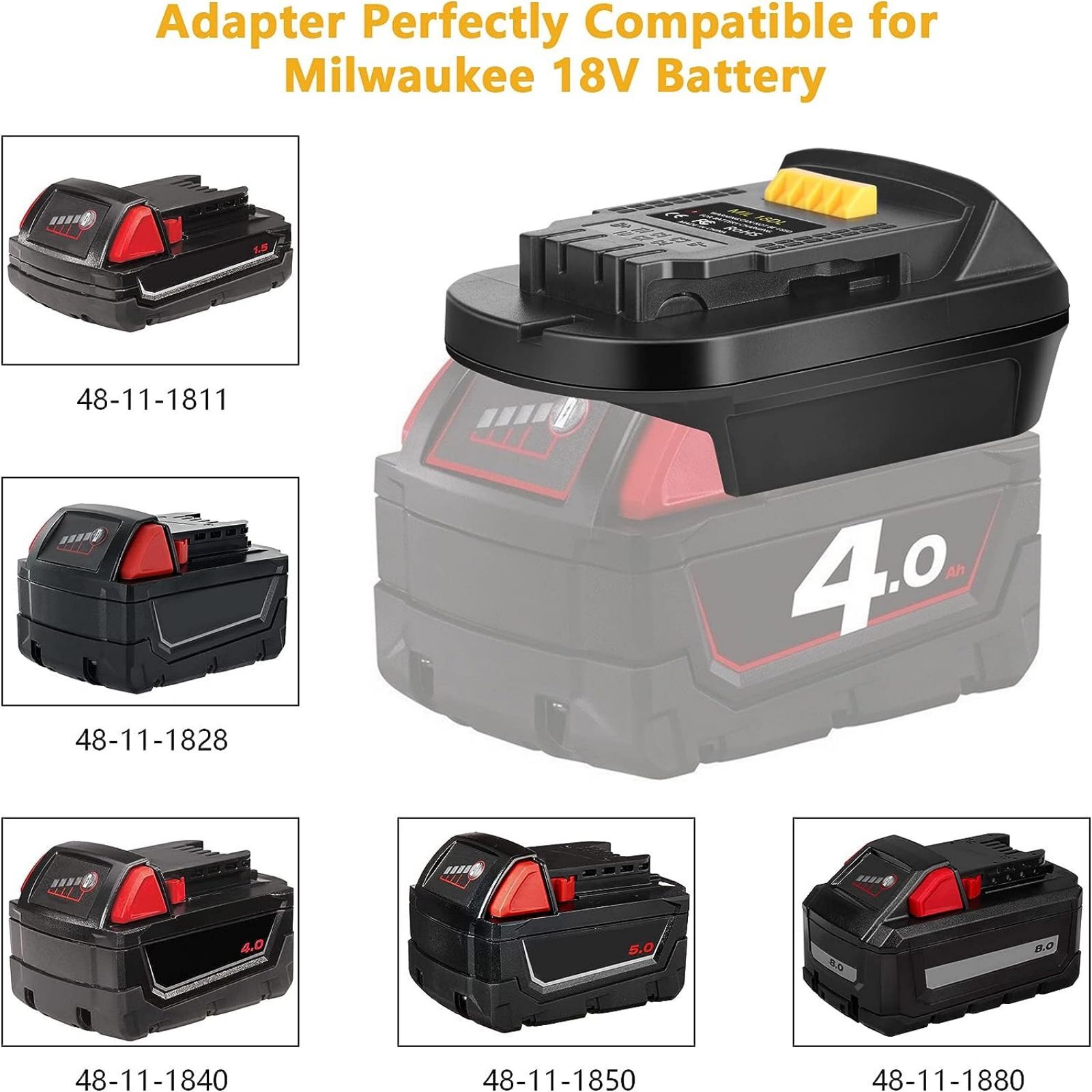 Battery Adapter Converter for Milwaukee 18V Batteries to De walt 20V Tools Use
