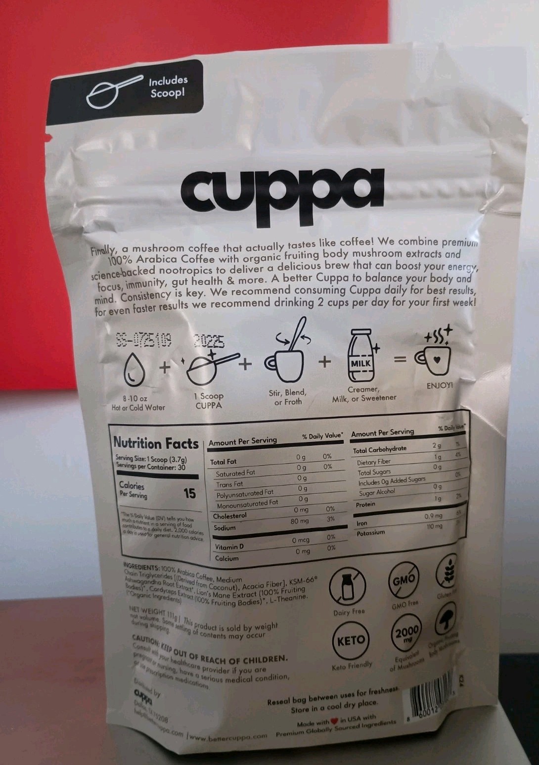Cuppa Mushroom Coffee (2 Bags) of 30 Servings **FREE SHIPPING**