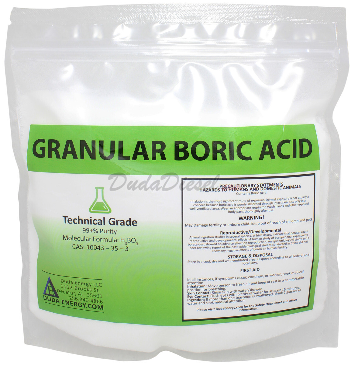 Duda Energy Butylated Hydroxytoluene (BHT) 99+% Purity Granular White Crystals