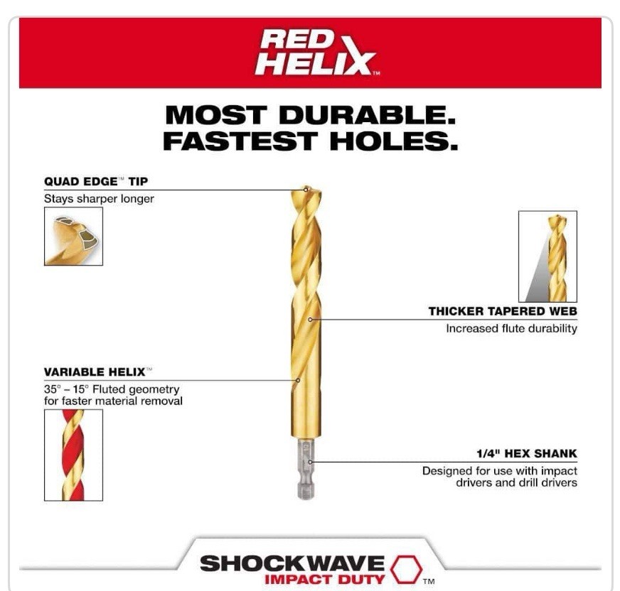 Milwaukee 48-89-4670, SHOCKWAVE Impact Duty Titanium Drill Bit Set (15-Piece)