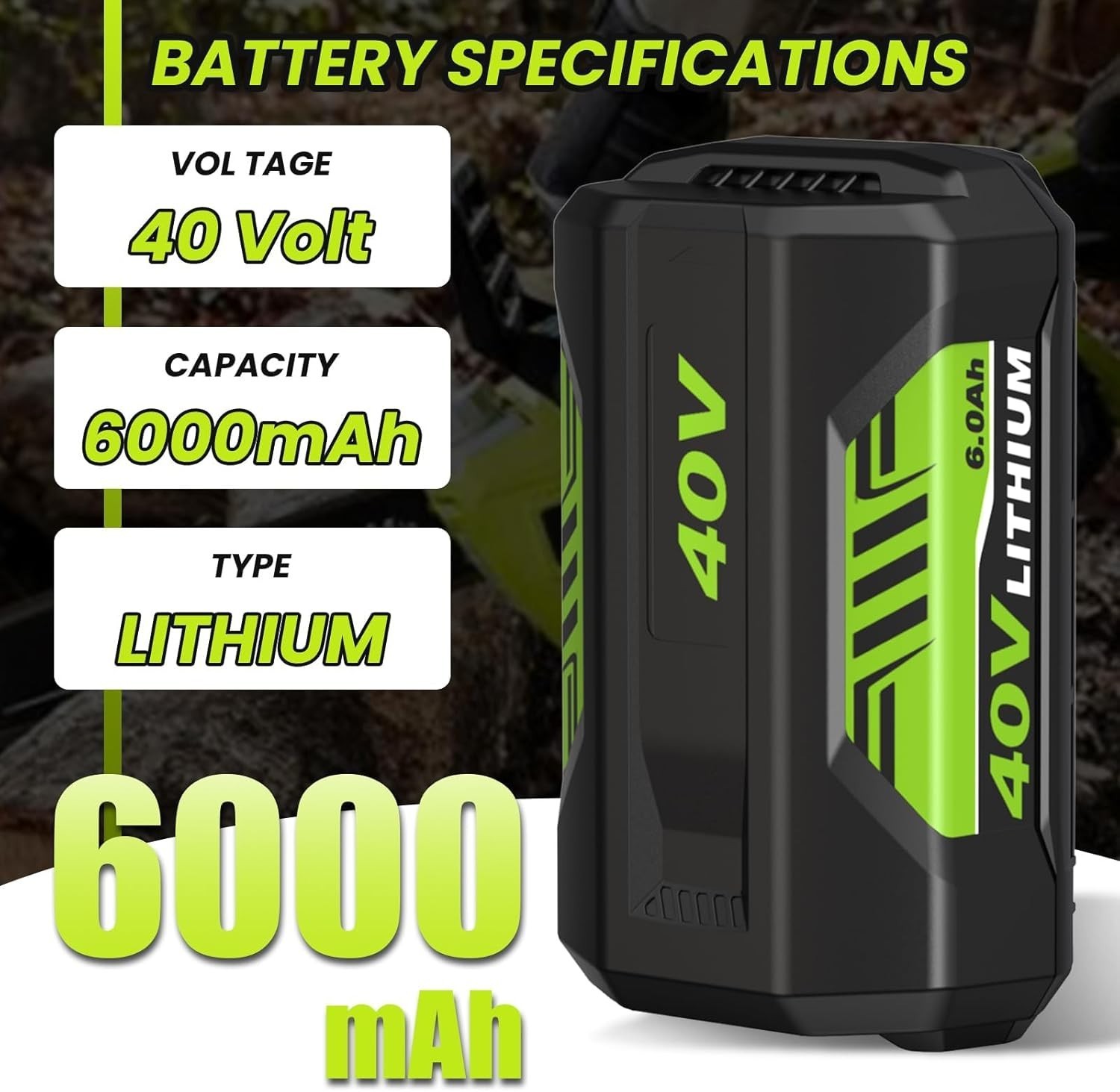 1/2X 40V For Ryobi 40Volt 8.0Ah Battery High Capacity Lithium ion OP4050 OP40602
