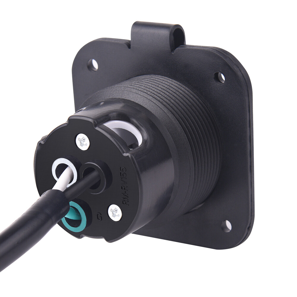 110-125V 15A AC RV Marine Power Inlet Port Plug 18″ Extension Cord Trailer Plug