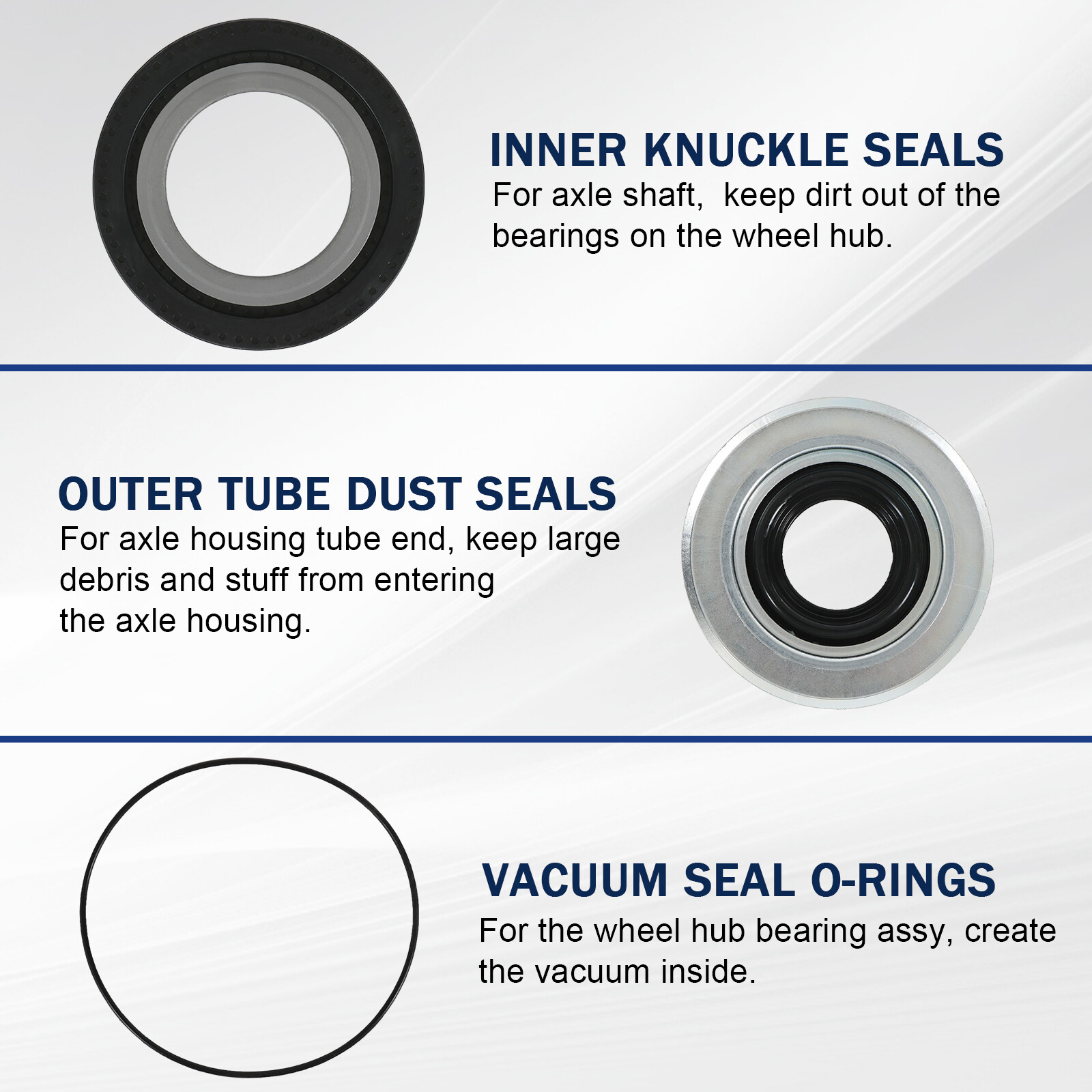 Front Axle Seal & O-Ring & Dust Seals Kit For 2005-2019 Ford F250 F350 Superduty