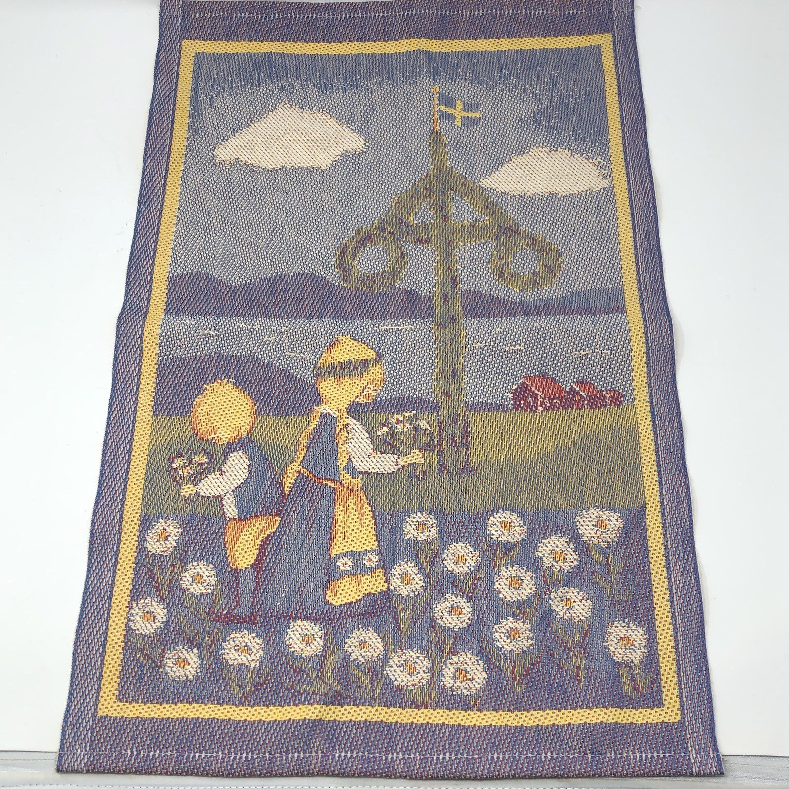 Ekelund Svensk Sommar Marianne Welander Woven Tea Towel Wall Hanging Children