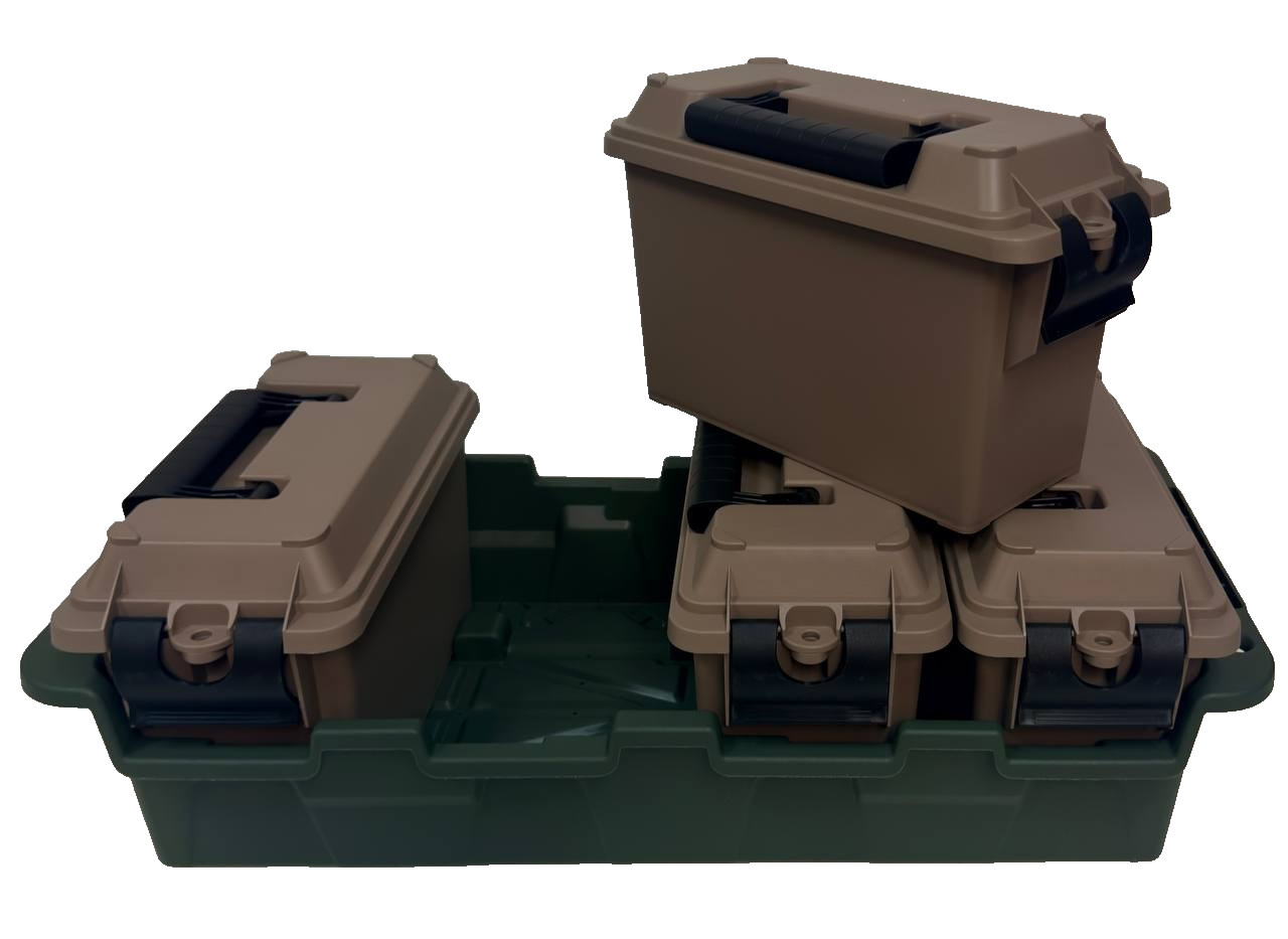 Greenmade Store-All Storage Crate Water Resistant Stackable w/ Tray , 4-pack