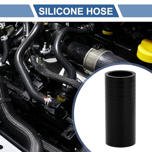 1 Pcs Straight Coupler Silicone Hose 100mm/3.94″ Length 0 35mm/1.38″ ID Black