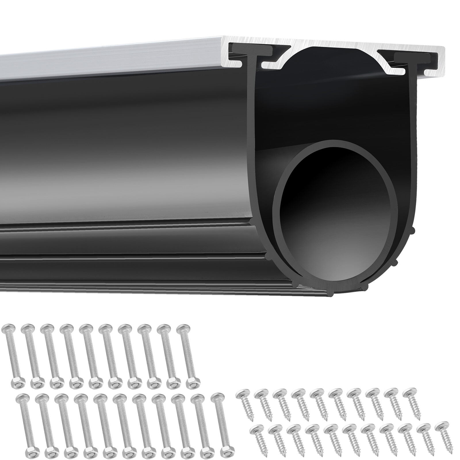 VEVOR Garage Door Seals Bottom Rubber with Track Retainer 16ft 5/16 inch T-end