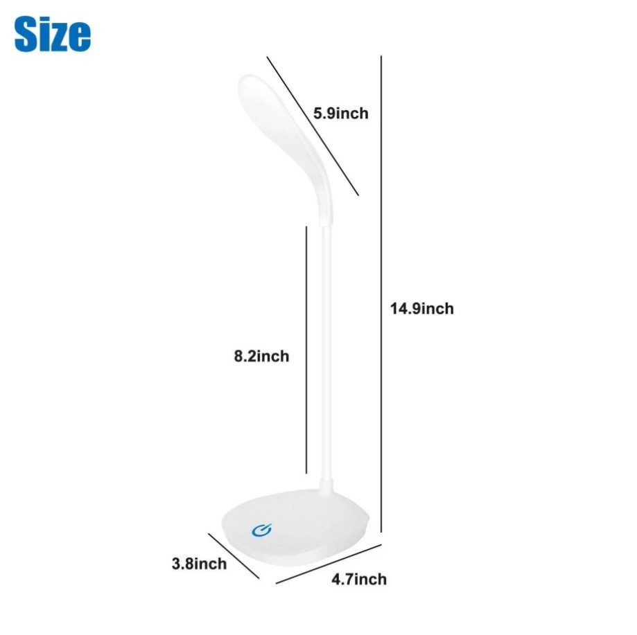 USB LED Desk Light Dimmable Bedside Reading Lamp Rechargeable Touch Control ===#