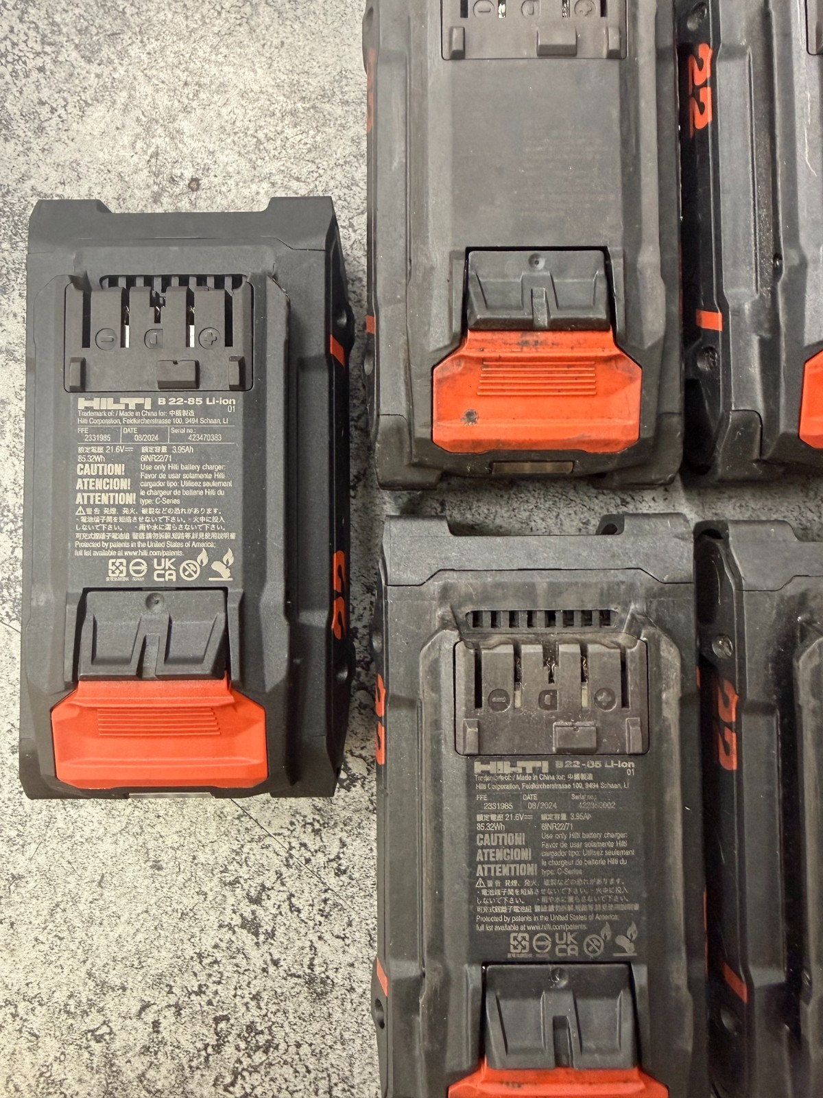 7 Hilti B22-85 21.6V Li-ion Nuron Batteries with Hilti c 4-22 charger !!-