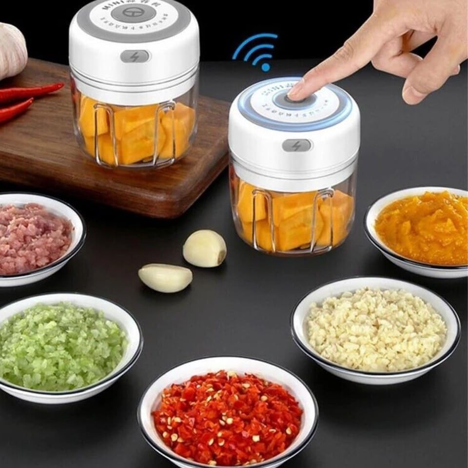 The Perfect Part Vegetable Chopper – 300ML Electric Garlic standard, Pink
